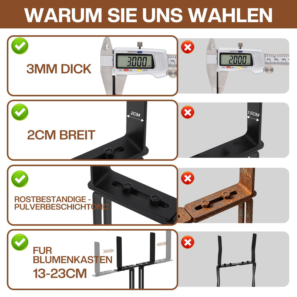 Blumenkasten-Halterung fürs Balkongeländer (2er)